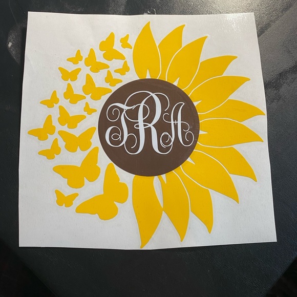 Sunflower/Butterly Combo Monogrammed - Picture 2 of 3
